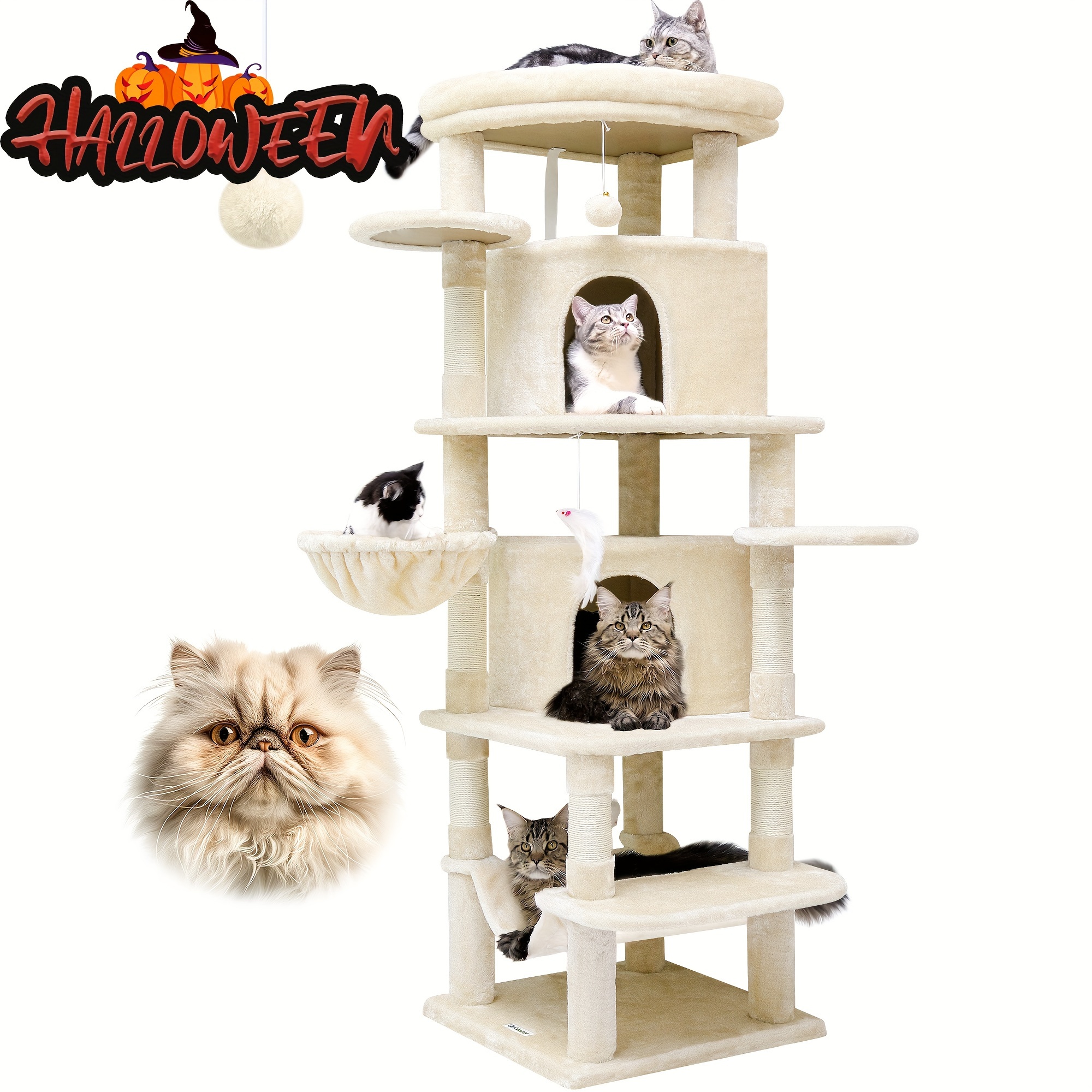 

C66 , Cat And Towers For Condos, 6 Scratching Posts, ,