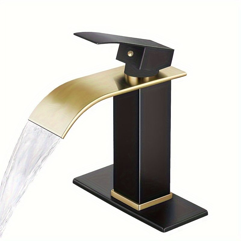 Single-handle Waterfall Bathroom Vessel Sink Faucet With 60cm Hose, Deck-mounted Hot And Cold Water Mixer