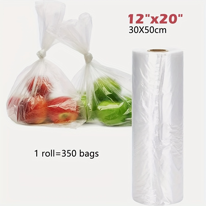 Food Bags RoyalNa 12x20 Plastic Food Storage Bags - 4 Rolls 310 Bags Each For Vegetables Fruits Bread Clear Plastic Storage Rolls - Foto 3