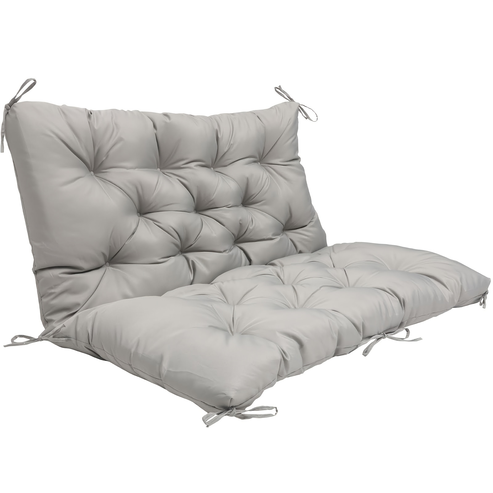 Image of Bench Cushion Seat Cushion For 2/3/4-seater Garden Bench 150 X 100 X 10cm With Straps Back For Bench Garden Bench Garden Furniture Swings Dark Grey (grey)