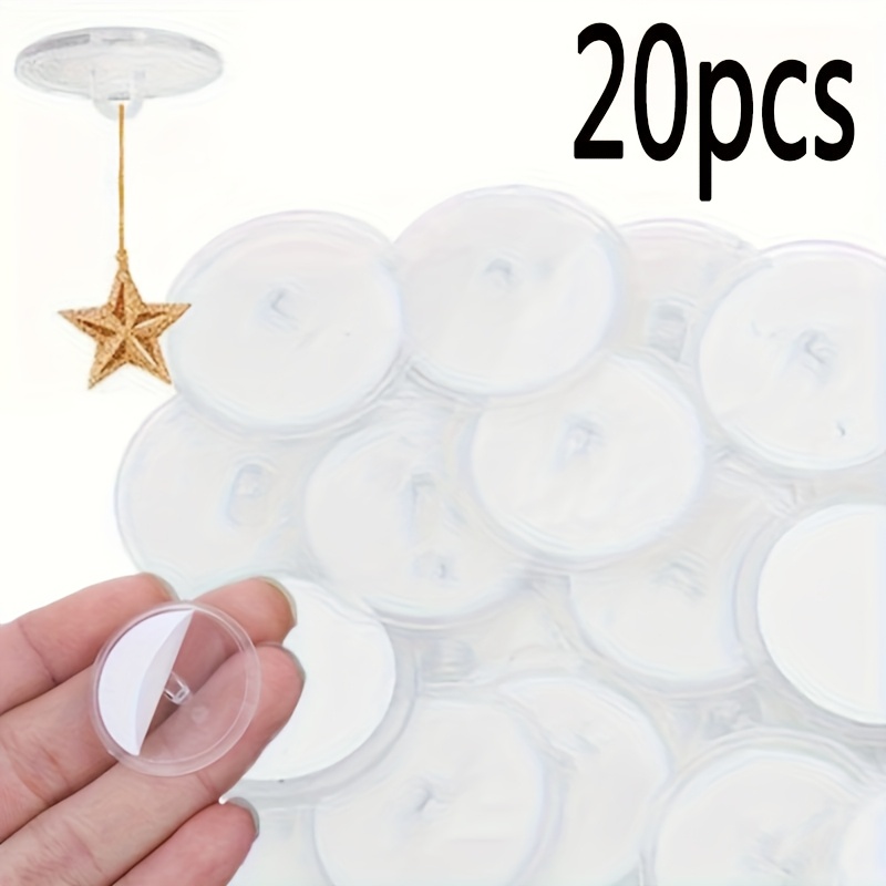 

20pcs Plastic Utility Hooks, , Strong Adhesive Ceiling Mount, , For Home Decor & Storage