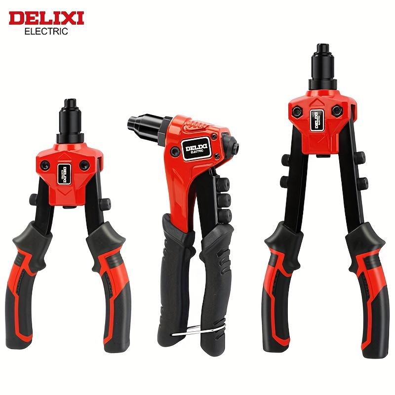 

Delixi Electric Professional Manual Rivet Gun Set, Ergonomic High-leverage Riveting Tool, Metal Construction, No Battery Required - 8in, 10in, 12in, 9.5in Sizes Included