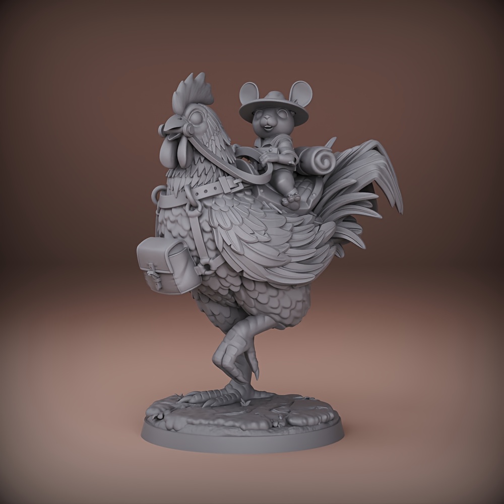 Image of 1pc Mouse Traveler, High-definition 3d Printed Miniature Figure Model, Dark Gray, Unique Abs Resin Sculpture, Suitable For Tabletop Gaming And Party Room Decoration, Ideal Holiday Or Christmas Gift