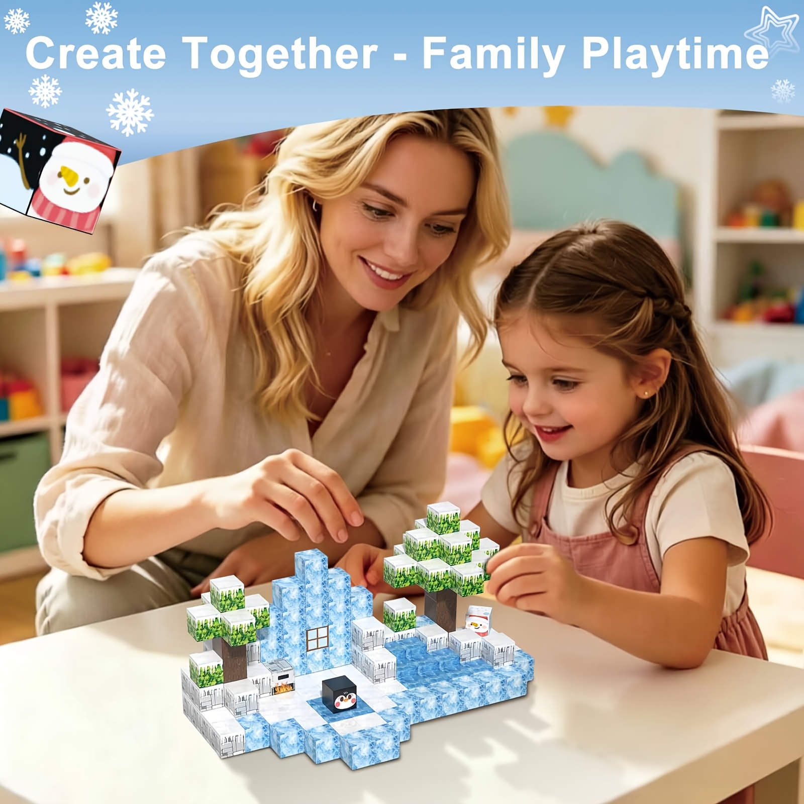 Educational Magnetic Building Block Set for Parent-Child Interaction