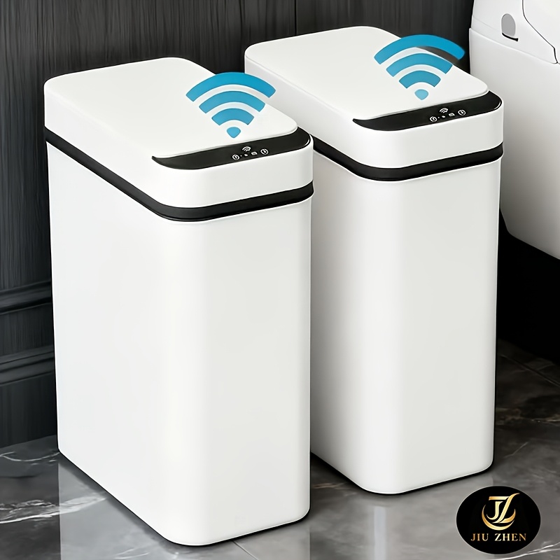TEMU 1pc/2pcs - Small Capacity Multi-functional Smart Sensor Trash Can, 2.38 Gallons, Automated Bathroom Wastebasket, Slim Plastic Texture, Automatic