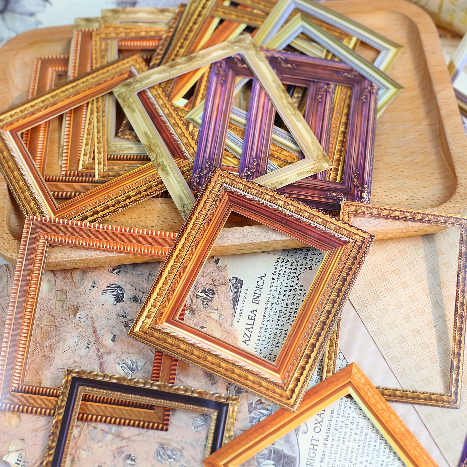 

30pcs/pack Vintage Frame Decorative Paper For Scrapbooking Collage Junk Journal Accessories Aesthetic Material Paper