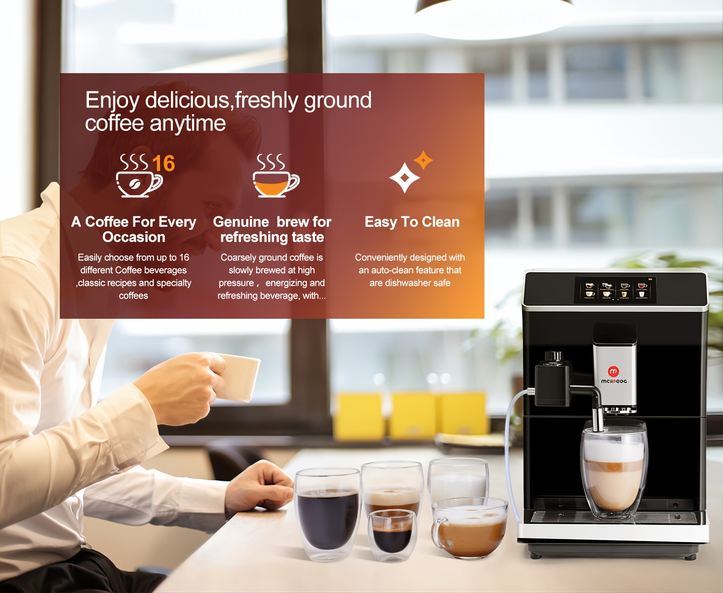 ws 203 super automatic espresso coffee maker with smart   for brewing 16 coffee drinks Product details 0