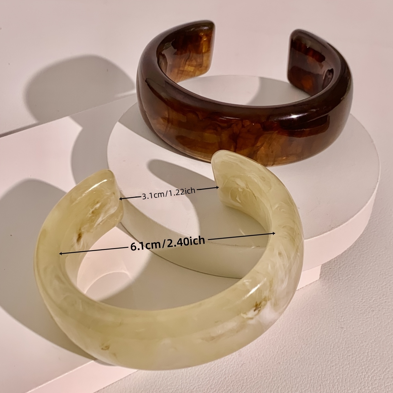 Wide Resin Bangle Bracelet Vintage Inspired Accessory