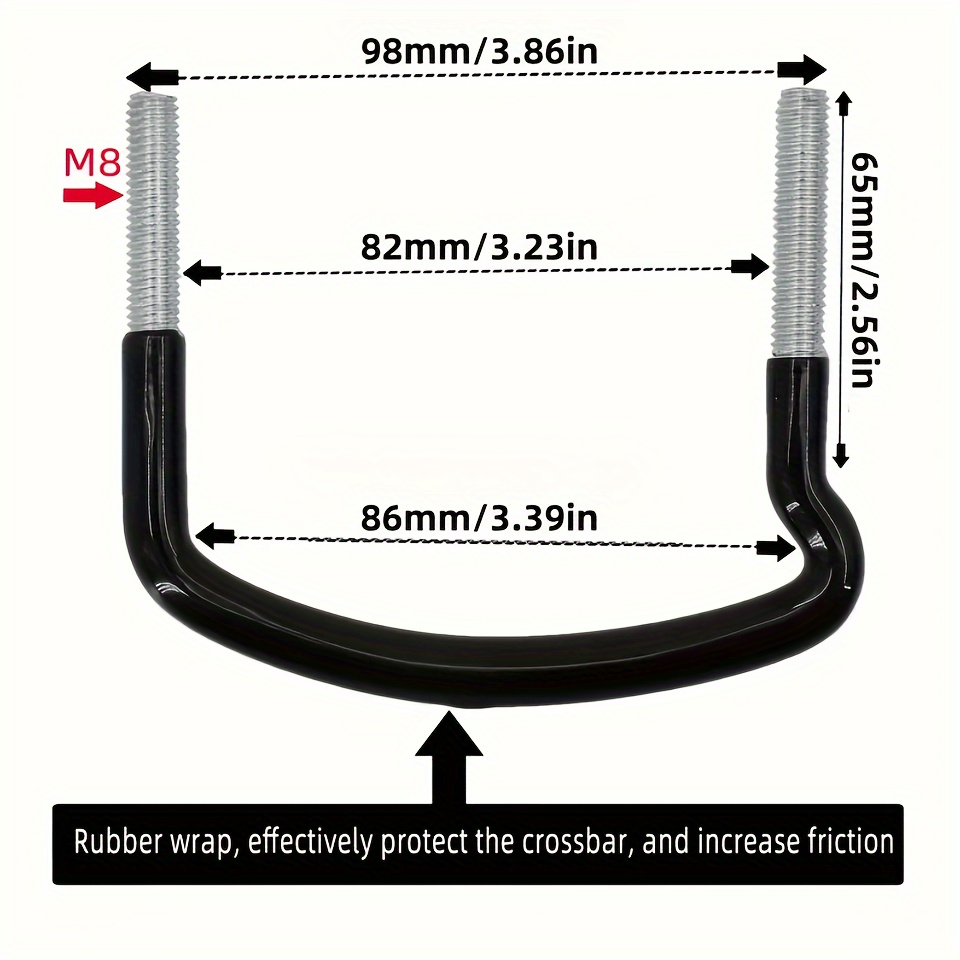 DYOUen 4 Pcs Roof Box Fixing U Bracket Universal Car Van Mounting Fitting Kit Heavy Duty U-bolts Clamps Installation Lock Nuts Accessory Set (4