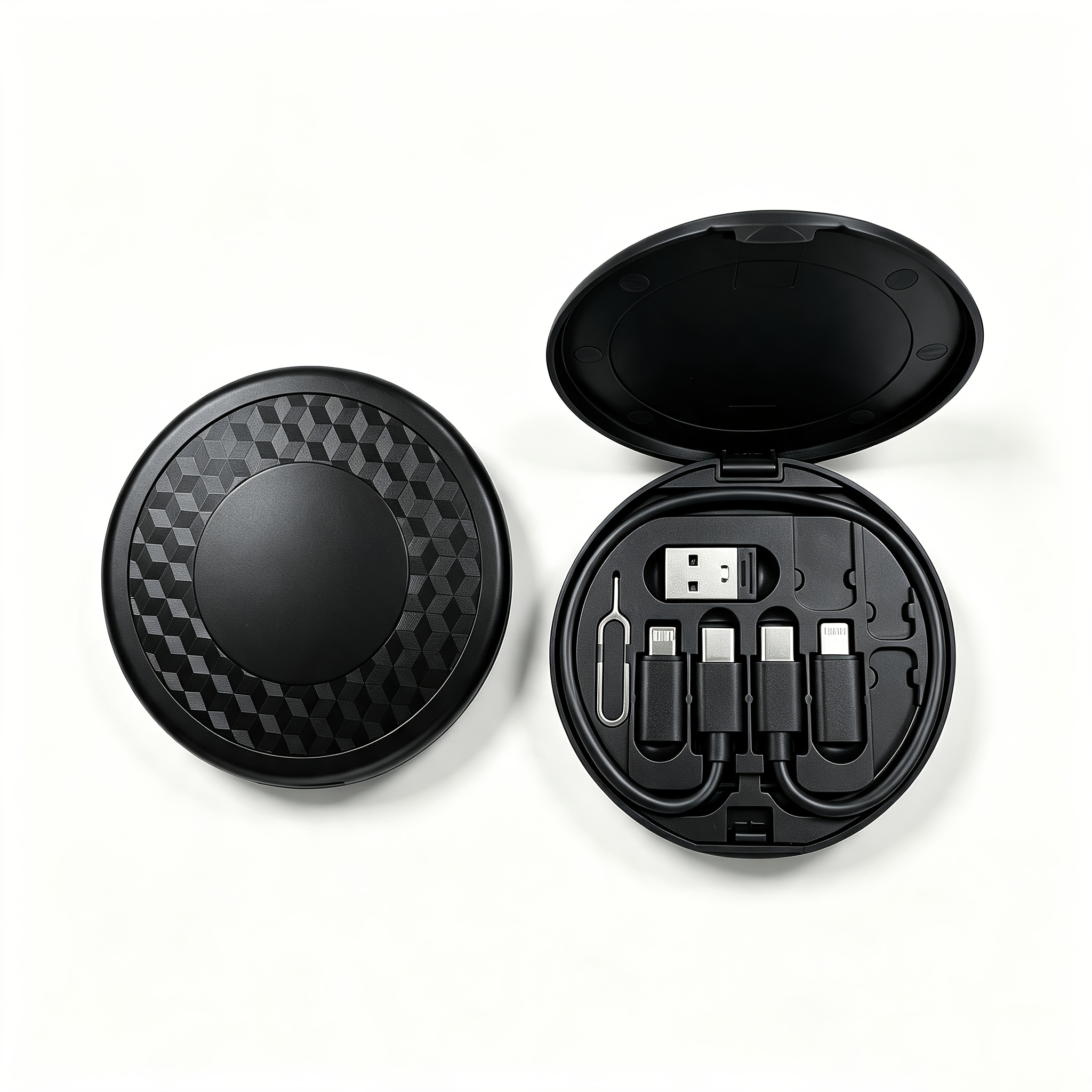 TEMU organizadora multifuncional 9-en-1 para cargador de teléfono, compatible con carga rápida PD de 60W, convertidor de OTG, cables de carga duales