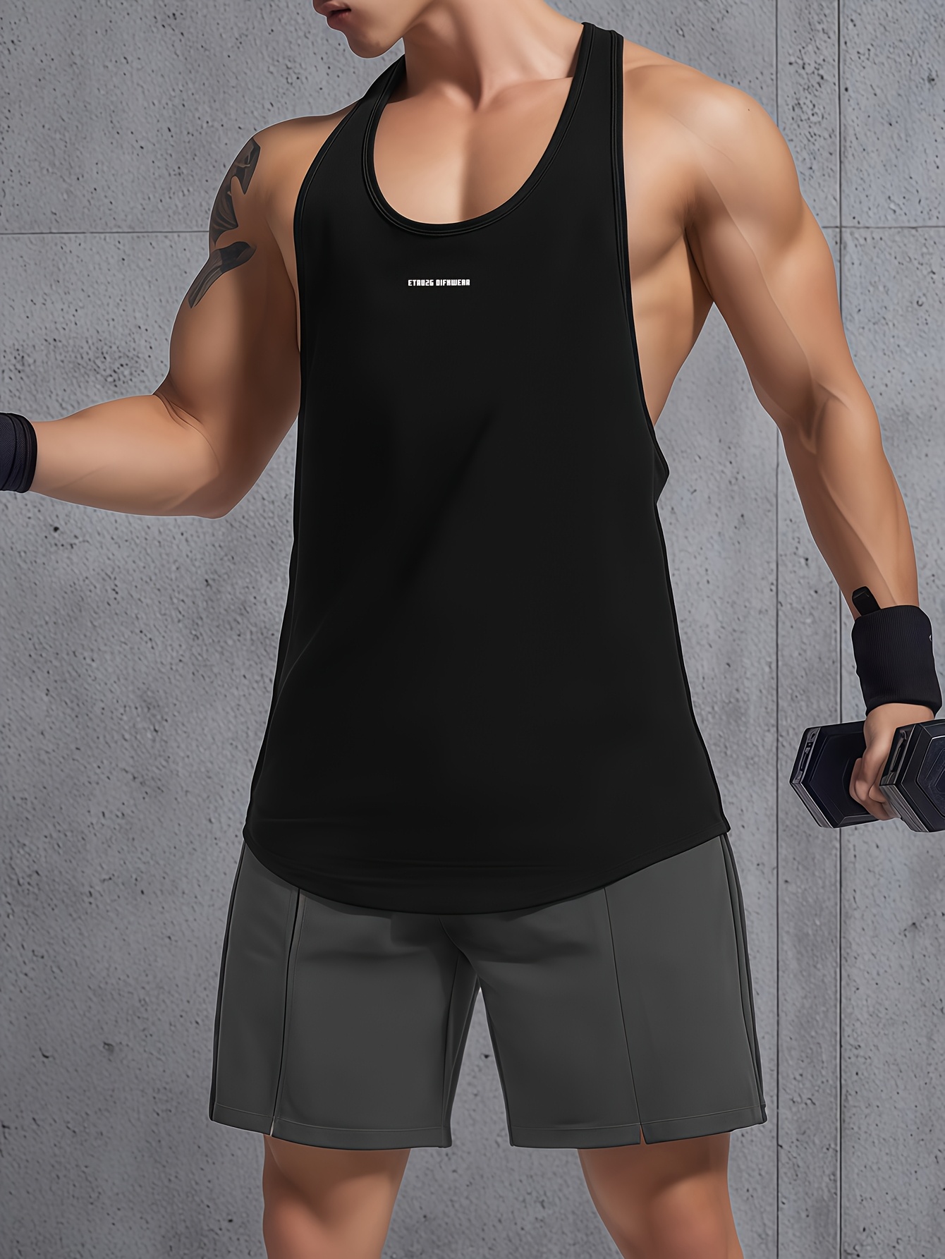 Men's vest 2pcs of sports fitness vest Breathable quick drying training vest summer thin top