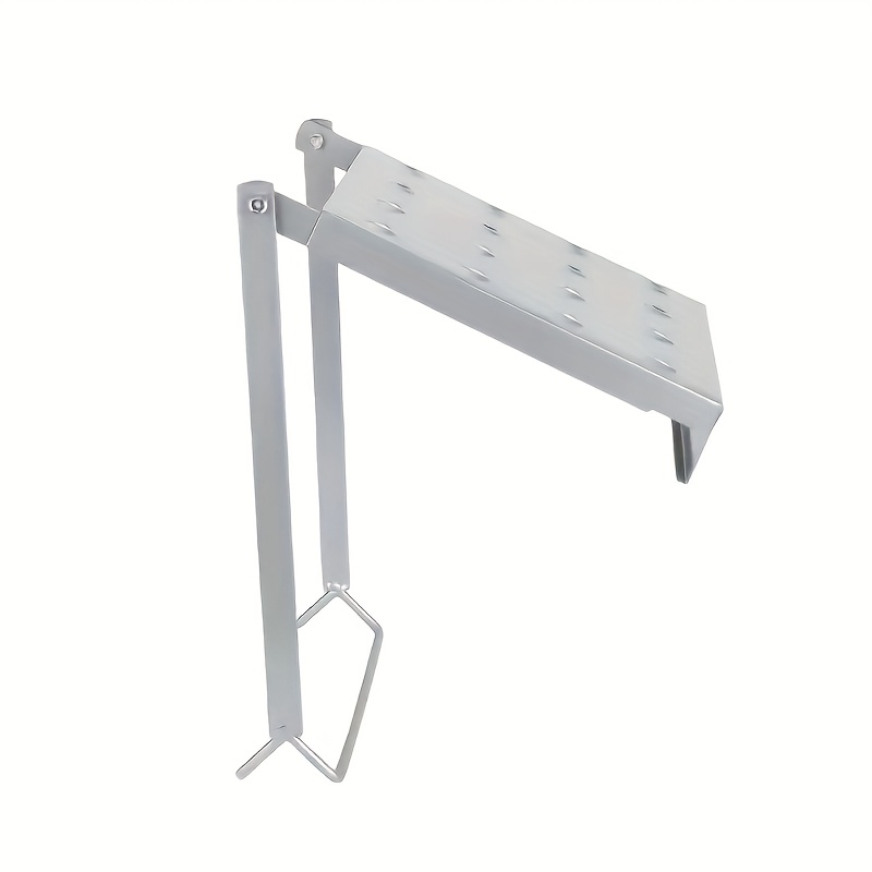 TEMU 1 Plateforme Robuste 400 lbs , Accessoire pour Échelle Métallique avec Système de Bureau Extensible et Plateau à Outils, Argenté, Adaptée aux