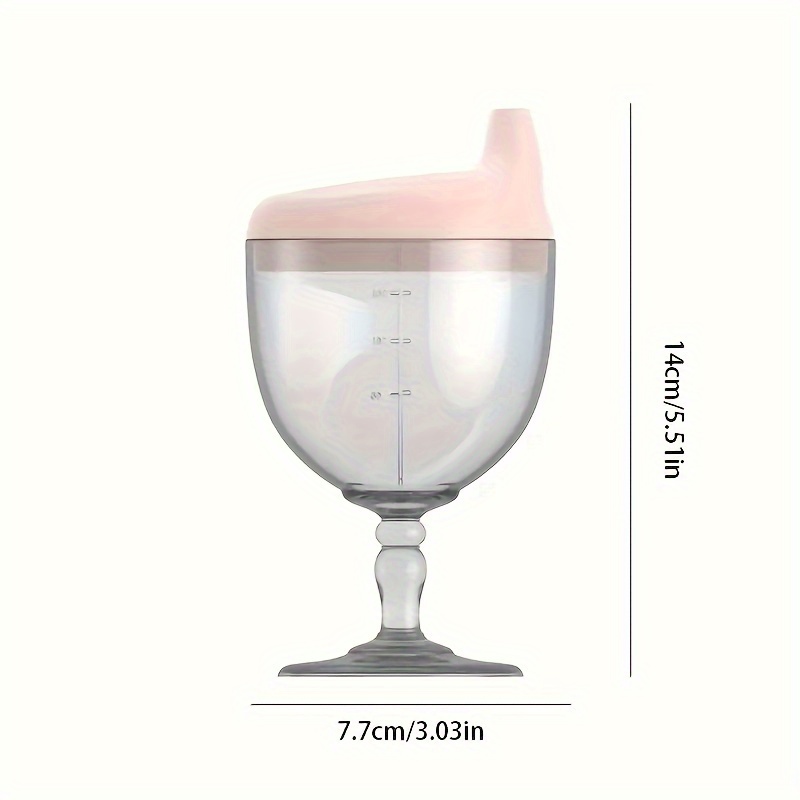 150ml 5 07oz safe high stemmed sippy cups break resistant leak proof beverage glasses with lid reusable plastic drinkware hand wash only lead free   3 12 ideal for parties and birthdays details 7