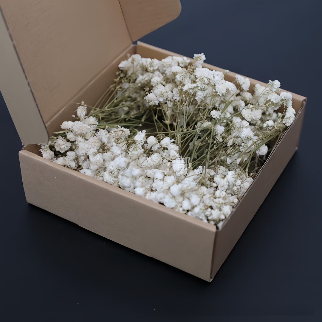 E-shop 105-teiliges Set aus künstlichen weißen Mini-getrockneten Schleierkraut-Gypsophila-Blumen für Vase, Hochzeit, Zuhause, Büro, Party, Garten,