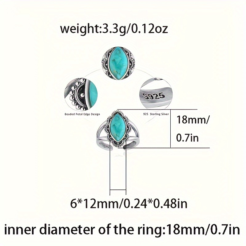 Delicate Marquise Shaped Beaded Petal Edge Ring, Adjustable