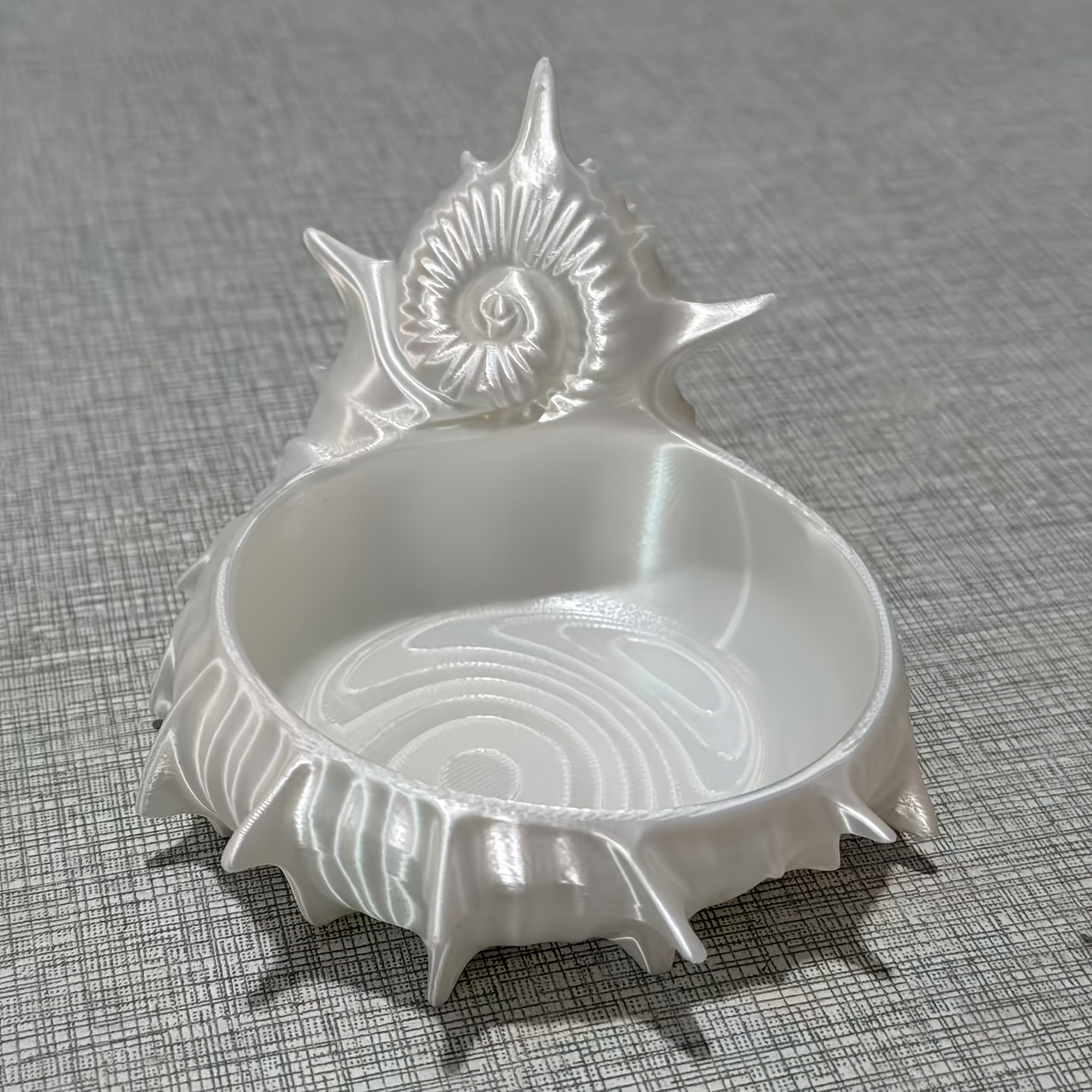 TEMU 1pc, White Conch-shaped Jewelry Tray, Nautical Small Item Storage Tray, Ocean-themed Desktop Storage Tray, Suitable For Rings, Necklaces,