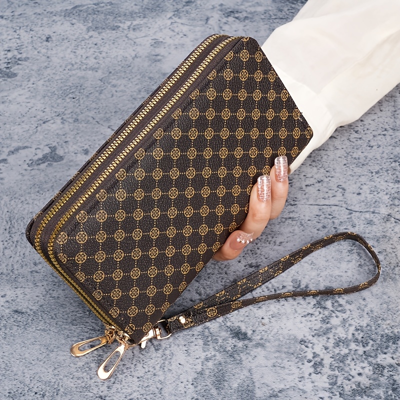 Image of Fashion Women's Vintage Double-layer Zipper Coin Purse, Large Capacity Multi-functional Phone Bag And Clutch