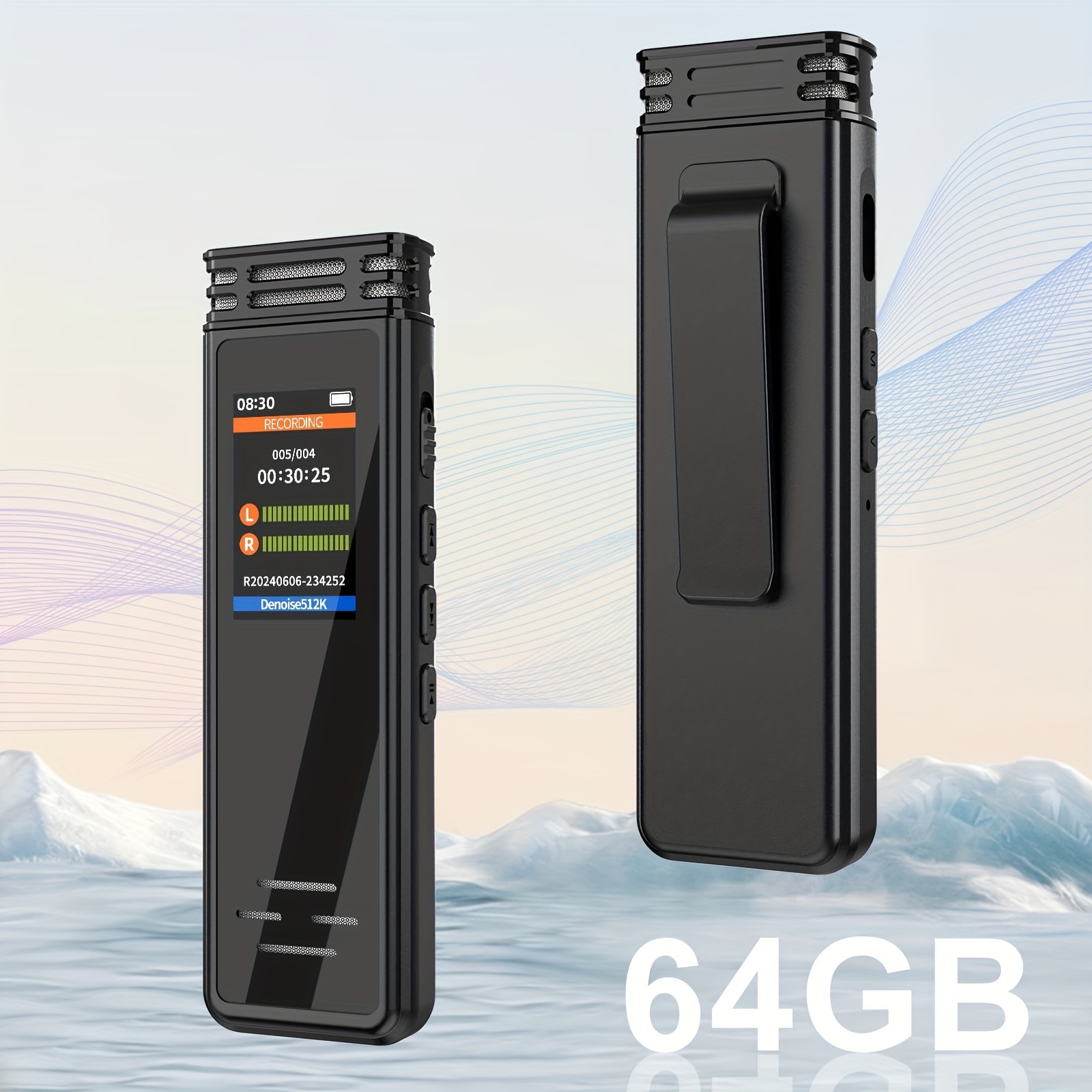 Registratore Vocale 64GB Professionale - 60 Ore Autonomia - Attivazione Vocale - USB Ricaricabile - Per Lezioni, Riunioni - Foto 4
