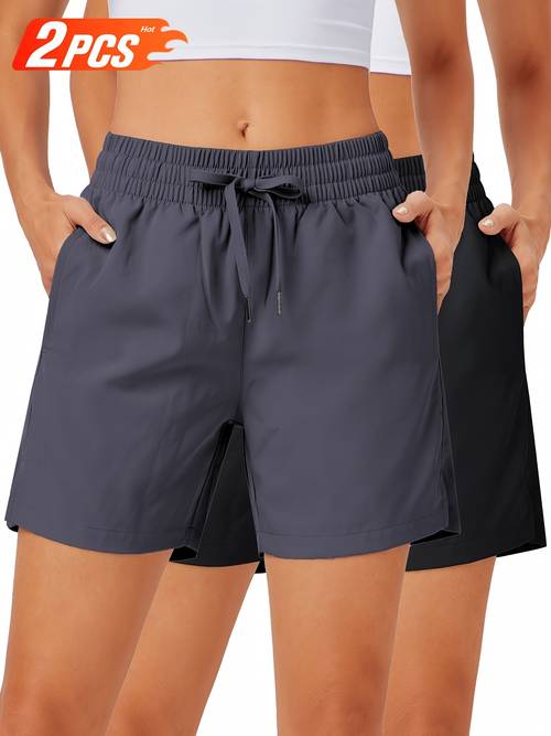 2 pack 5 womens athletic shorts basic running shorts lightweight quick workout shorts with pockets