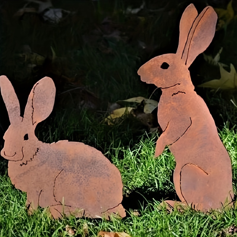 

Rustic Metal Rabbit Garden Stake - Rusty Bunny Silhouette, Outdoor Yard Art For Farmhouse Decor, Perfect For Christmas, Easter, Halloween, Hanukkah & Thanksgiving Rabbit Decor Bunny Garden Decor