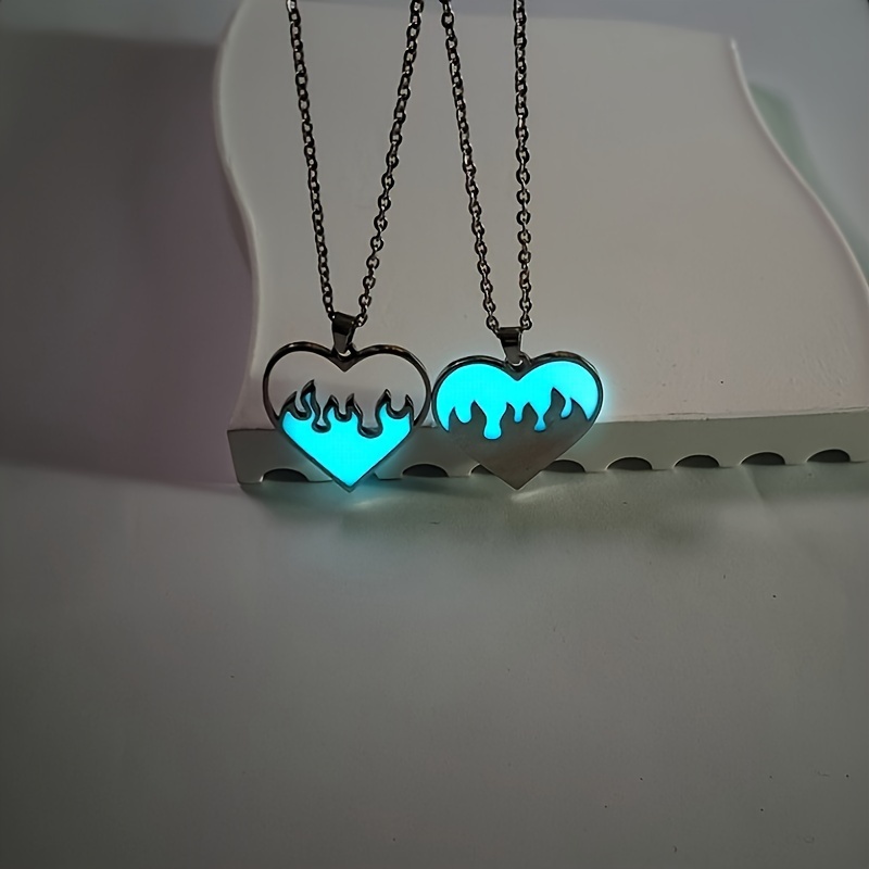 

Luminous Necklace, Couple Pair Chain, Love Flame Accessory, Pendant Necklace, Luminous Blue Flame.