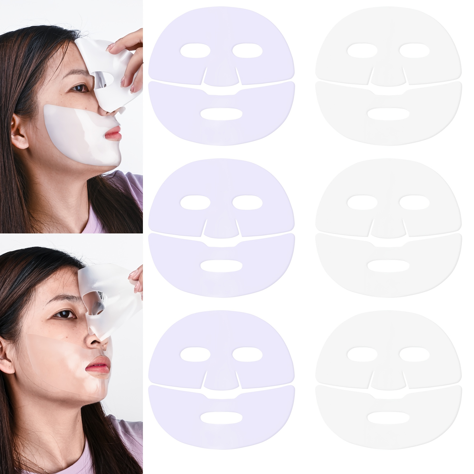 6pcs Collagen Essence Face Mask, Enriched with Collagen and Cysteamine for Deep Hydration, Moisture Locking, Firming Smooth Light Beige, Creating a Soft, Elastic Glow – Ideal Travel & Holiday Gift