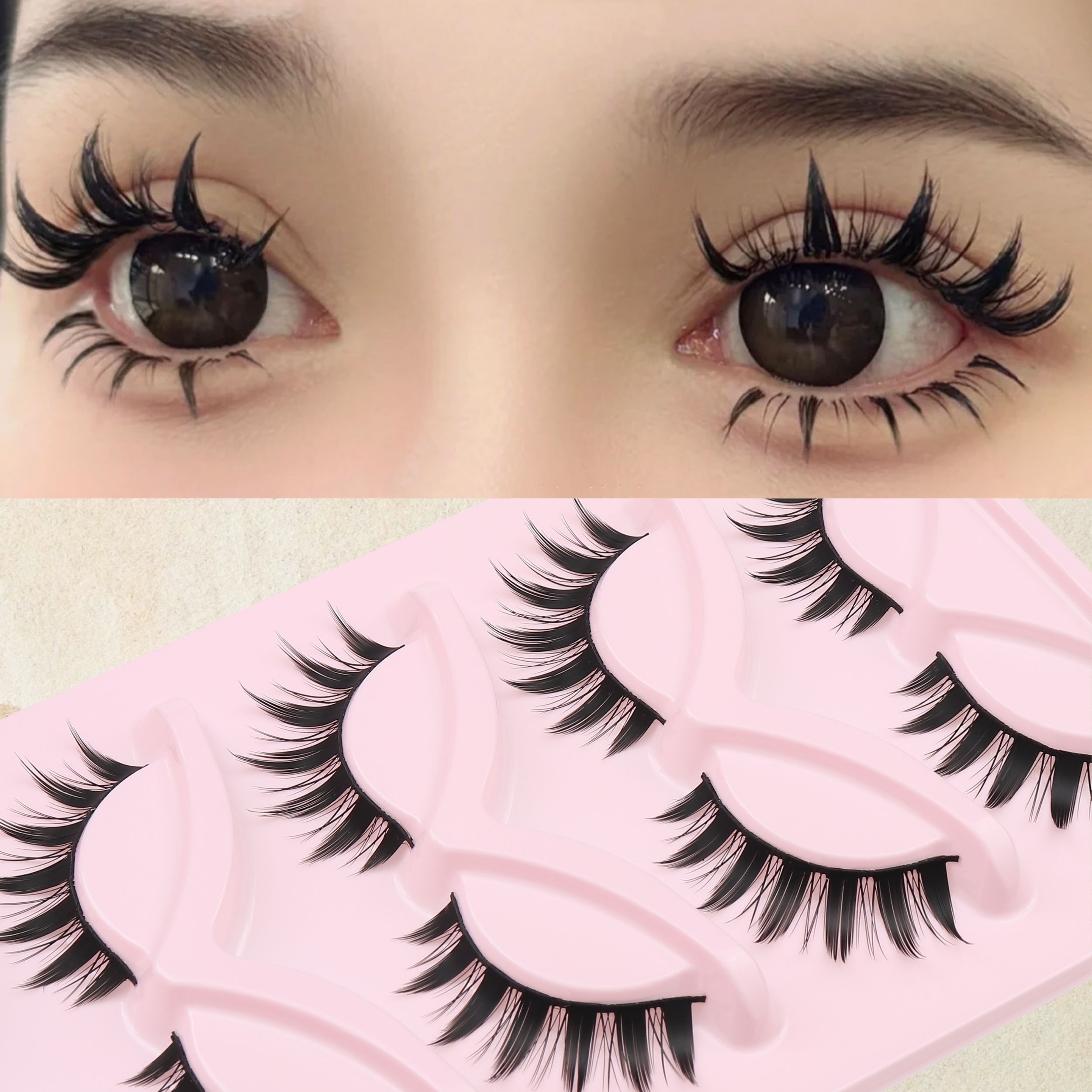 

5 Pairs Manga-inspired False Eyelashes - Full Strip, Wispy & Thick For Cosplay, Anime, And Natural Looks - Easy To Apply & Reusable