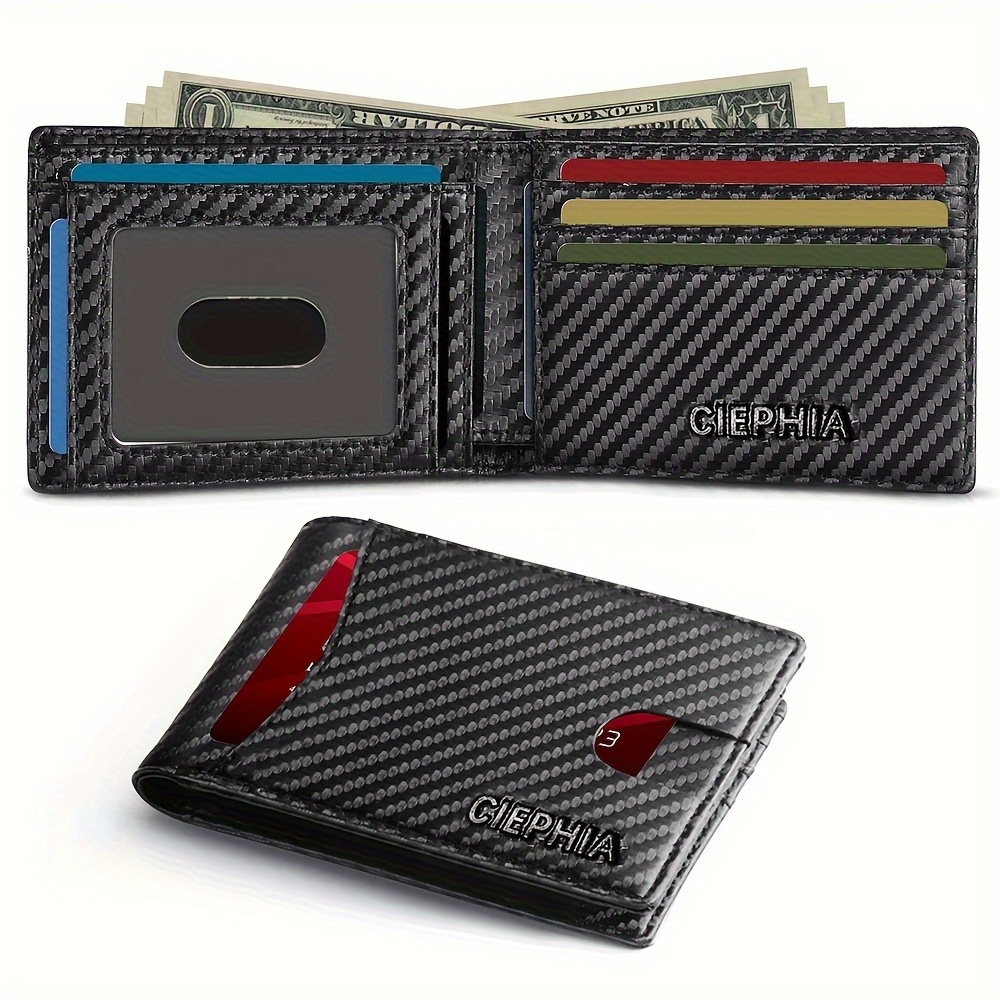

Bifold Thin Men's Wallet Rfid Blocking Minimalist Front Pocket Large Capacity Wallet For Men 11 Credit Card Holder Gift