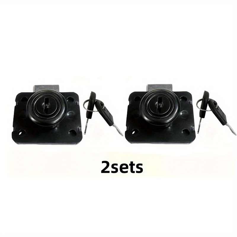 TEMU 2pcs Cam de Verrouillage en Acier pour Tiroir, Porte, Meuble, , Boîte aux Lettres, Serrure à 2 Verrous et 4 Clés, Quincaillerie pour Meubles