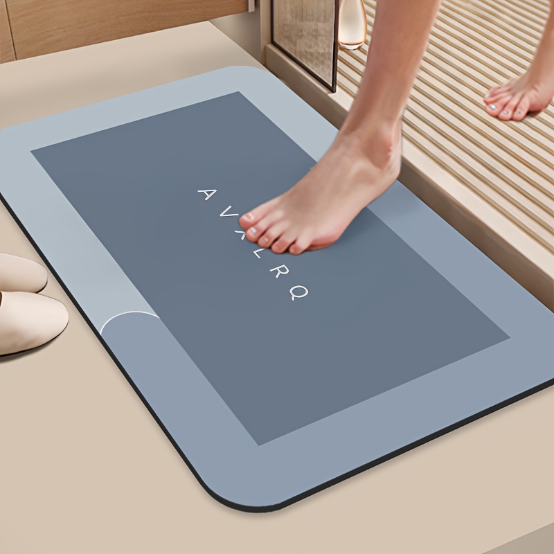 super absorbent diatomite bath mat quick dry non slip and water absorbing floor mat soft and comfortable bathroom mat suitable for bathroom shower laundry room bedroom living room   mat kitchen floor mat rv bathroom Product details 0