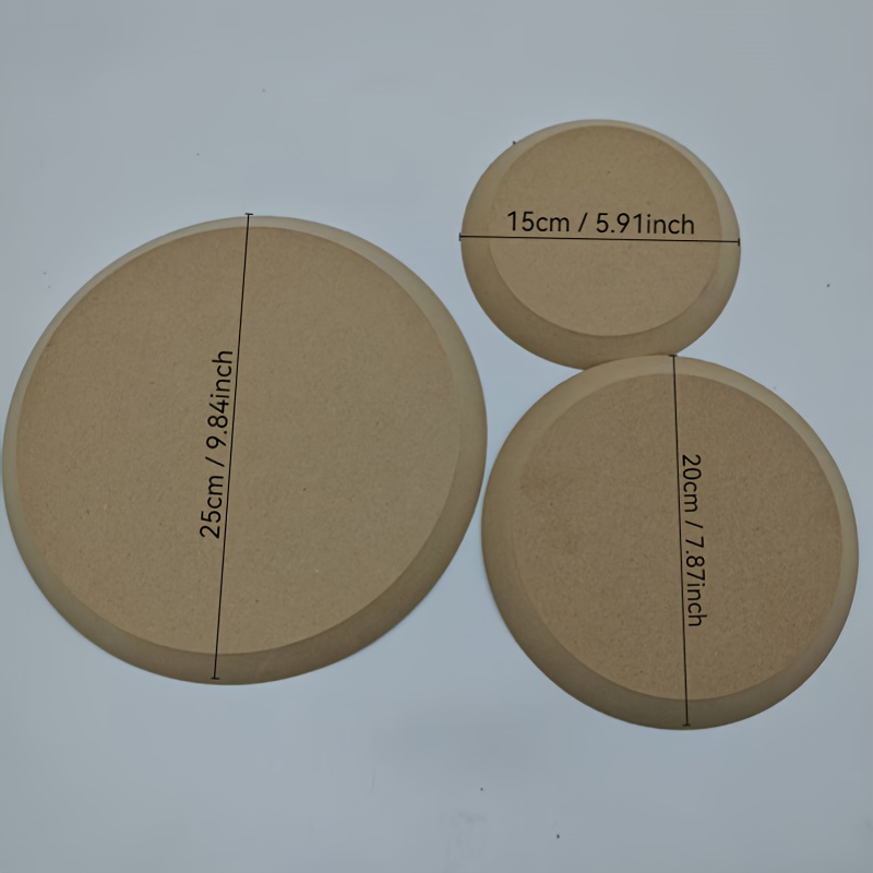 Image of Large Three-piece Round Ceramic Tool Ceramic Board, Molded Round Mold Wood Density Board, Includes 3 Sizes Of Diameter 5.91in, 7.87in, 9.84in, Thickness 0.59in, For Diy Ceramic Projects
