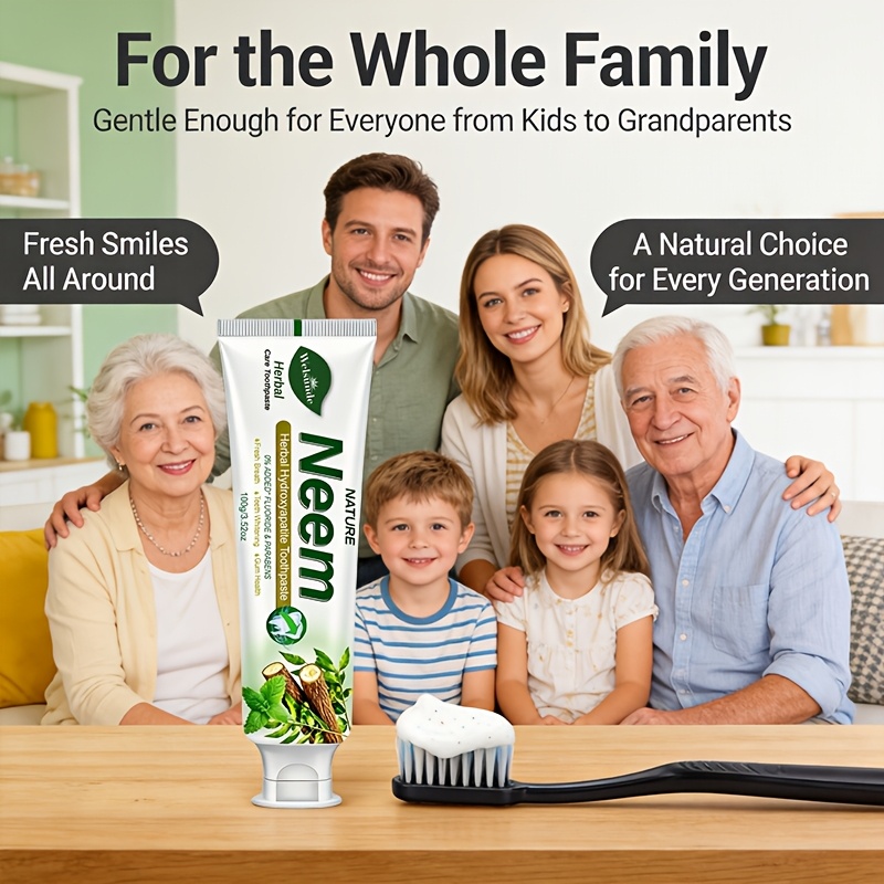 Natural Neem Mint Herbal Toothpaste, 0% Added Fluoride