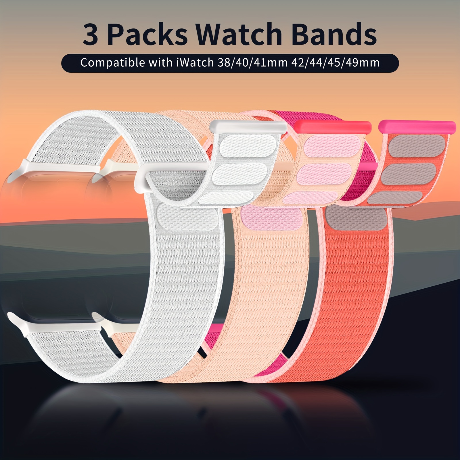 

New Color Adjustable Sports Watch Band For Iwatch, Compatible With Iwatch 38mm/40mm/41mm 42mm/44mm/45mm/49mm Bands For Women Men, Elastic Nylon Strap For Iwatch Series Ultra/8/7/6/5/4/3/2/1/se