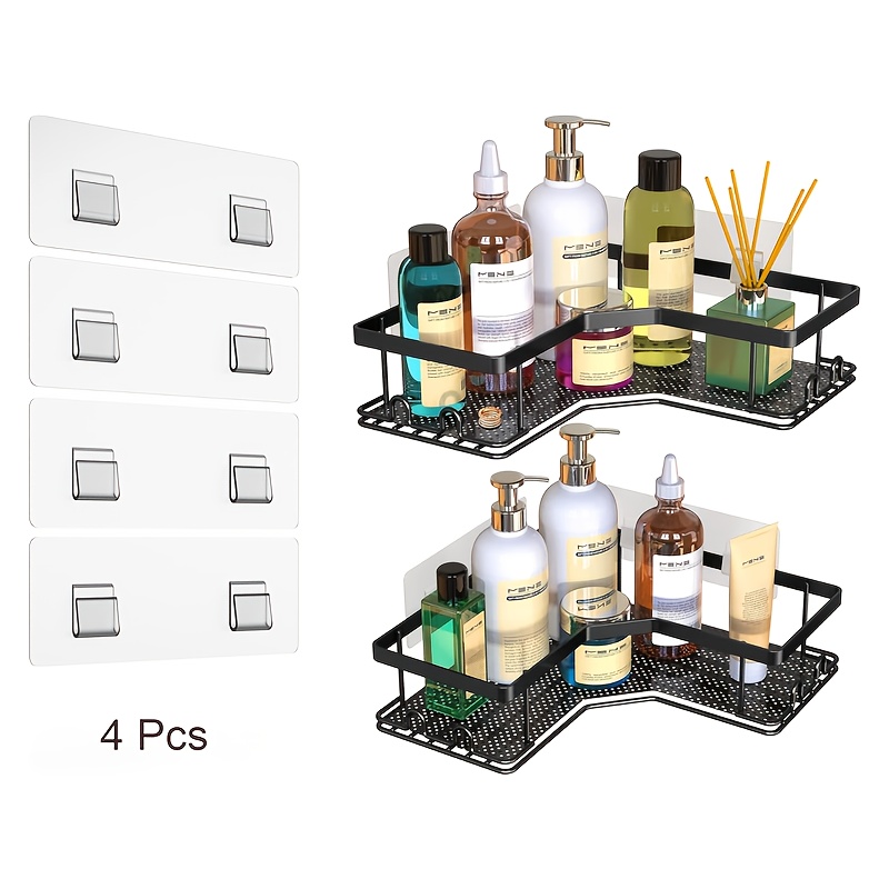 E-shop 8/4 Stück Badezimmerregal Ersatz Klebeaufkleber, geeignet für Badezimmer Eck Aufbewahrungskorb, kein Bohren erforderlich, auch geeignet für