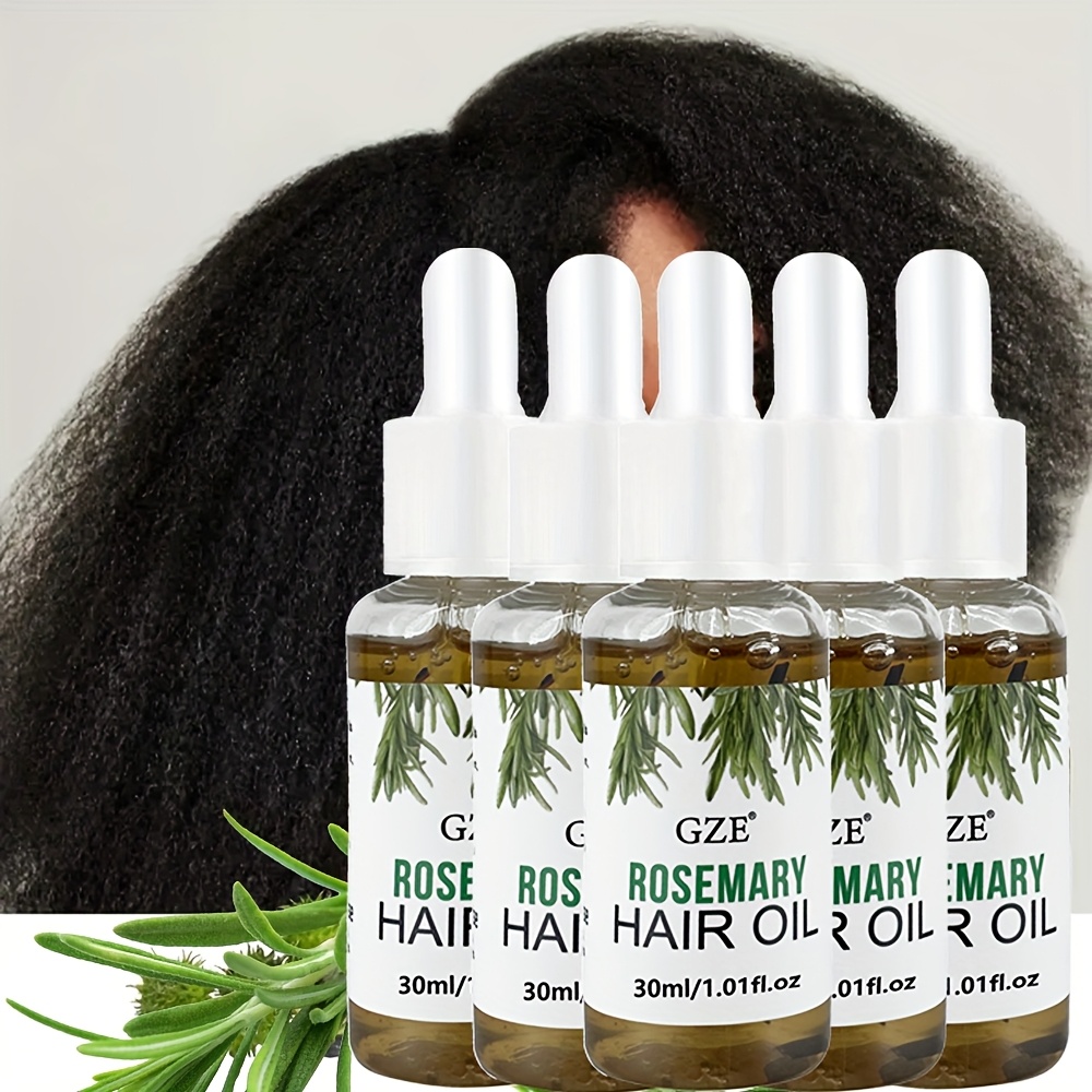 Image of 5 Pack Gze Rosemary Oil For Hair Rosemary Scalp Hair Oil, Infused Biotin To Stronger Strands | All Type & Texture | Straight, Waves & Chemically Hairs