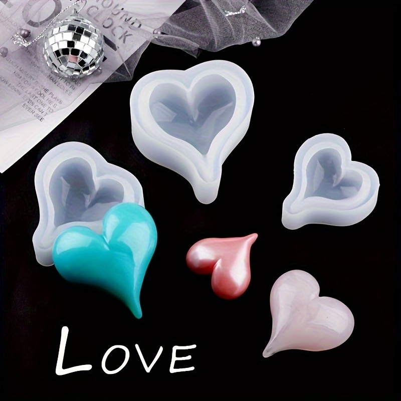 

1pc Silicone Mold For Diy Crafts, Heart-shaped Love Theme Irregular Jewelry Making Pendant Resin Casting Mold