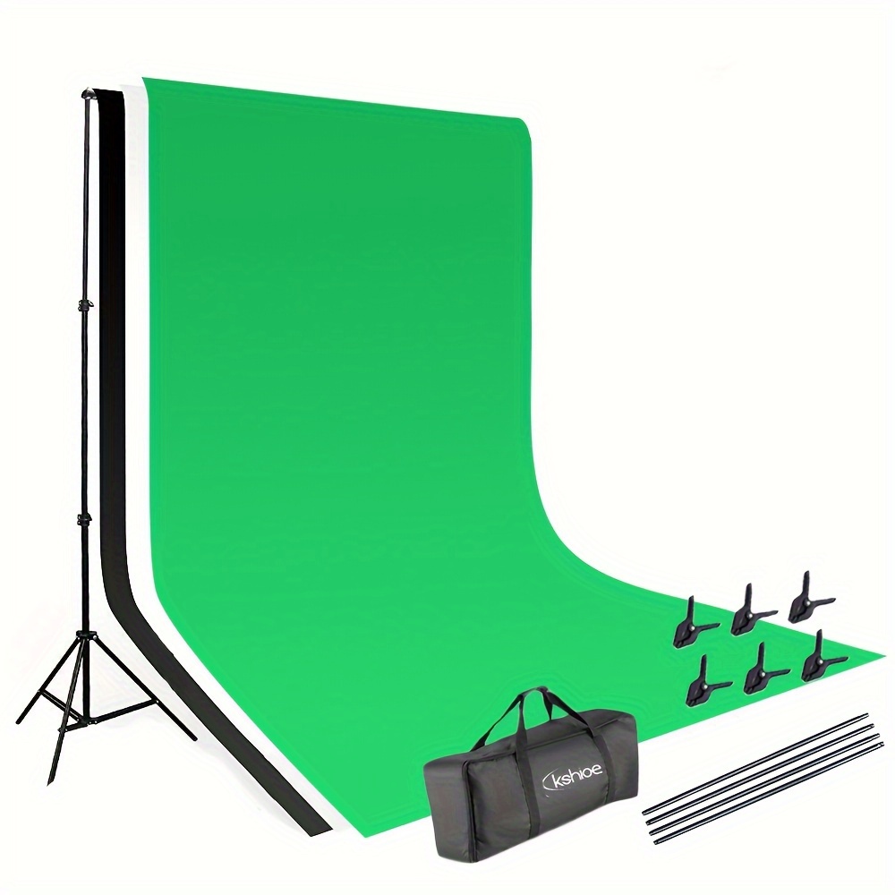 1.6* Non-woven Fabrics 2* Background Stand Photography Video Studio Lighting Kit Black