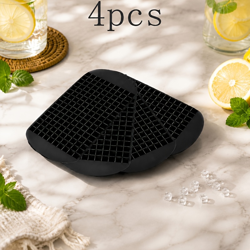 TEMU 4pcs Set Mini Cube Of Ice Trays, Silicone Ice Grids, Suitable For Kitchen, Drinks, And , Single Grid Size Cm