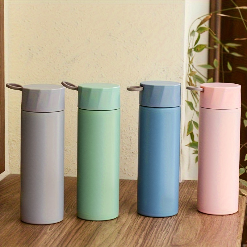 

1pc 300ml Stainless Steel Cups, Mini Portable Vacuum Insulated Bottles With Straws, Leakproof Travel Mugs For Boys & Girls, School Water , Pastel Colors