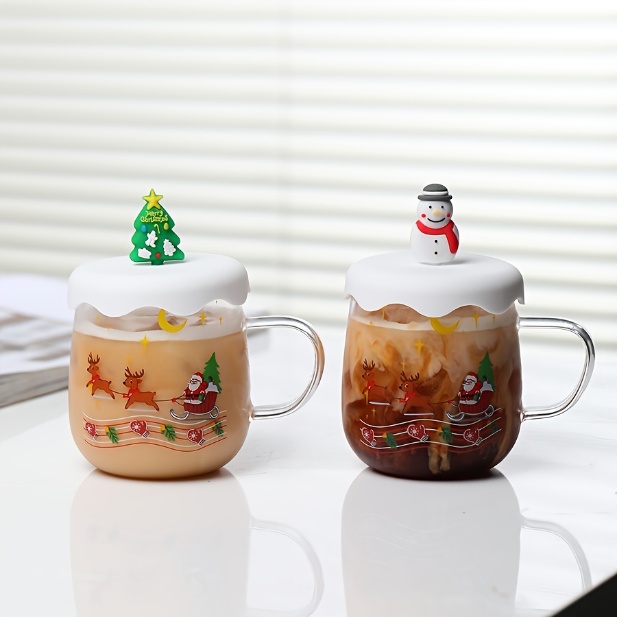 Gobelet Double Paroi Ambiente – Verre Transparent Multicolore, 9,5x10 Cm, Motif Noël