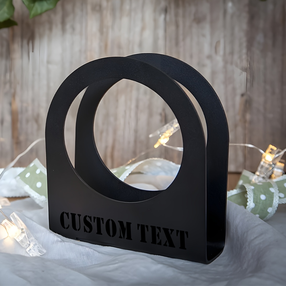 TEMU A Customizable Round Arch-shaped Iron Napkin Holder That Personalized With Individual Names, Family Names, Or Custom Text. An Storage Decoration