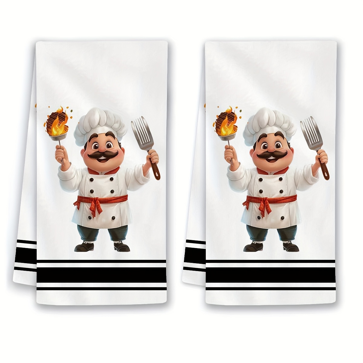 TEMU Set Of 2 Adorable Kitchen Dish Towels, Made From Soft And Absorbent Material, Perfect For Holiday And Bathroom Use