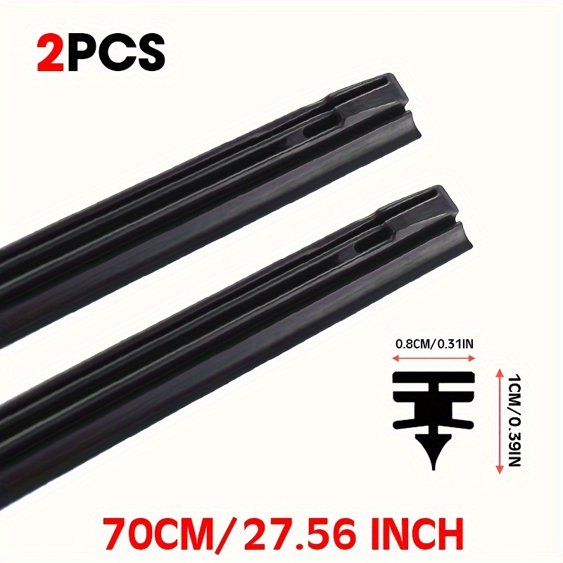 2pcs Car Vehicle Insert Rubber Strip Wiper Blade (refill) 8mm Soft 14" 16" 17" 18" 19" 20" 21" 22" 24" 26" 28" Auto Accessories