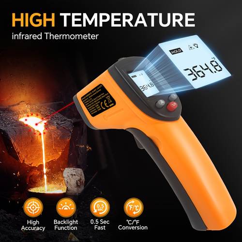 infrared thermometer non contact laser thermometer gun single distance to spot ratio 12 1 suitable for cooking pizza ovens meat barbecuing engines laser infrared surface tool accessories