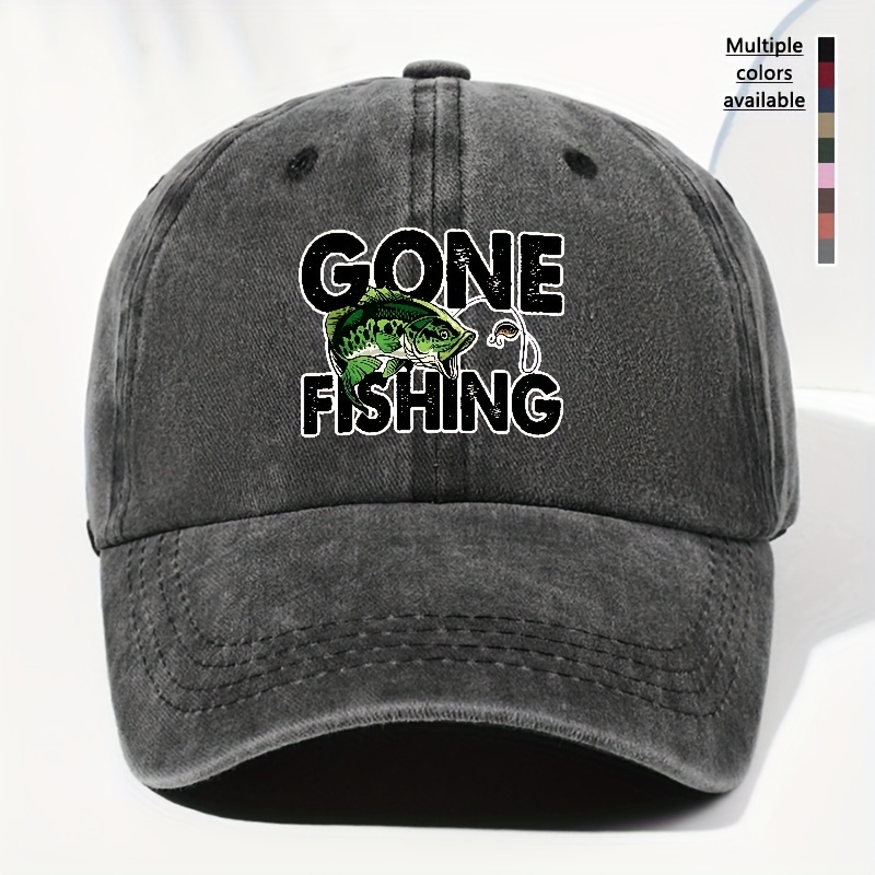 Fishing Printed Baseball Stylish Washed Dad Hat Outdoor - Temu