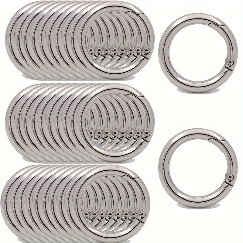 

32-pack Large Spring O-ring Carabiner Clips, Snap Hook Buckles - White