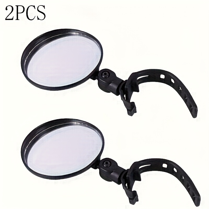 TEMU 2pcs Adjustable Rotatable Bicycle Rearview Mirrors Set, Enhancing And Visibility, Mountain Bike And Bicycle 360-degree Adjustable Rearview
