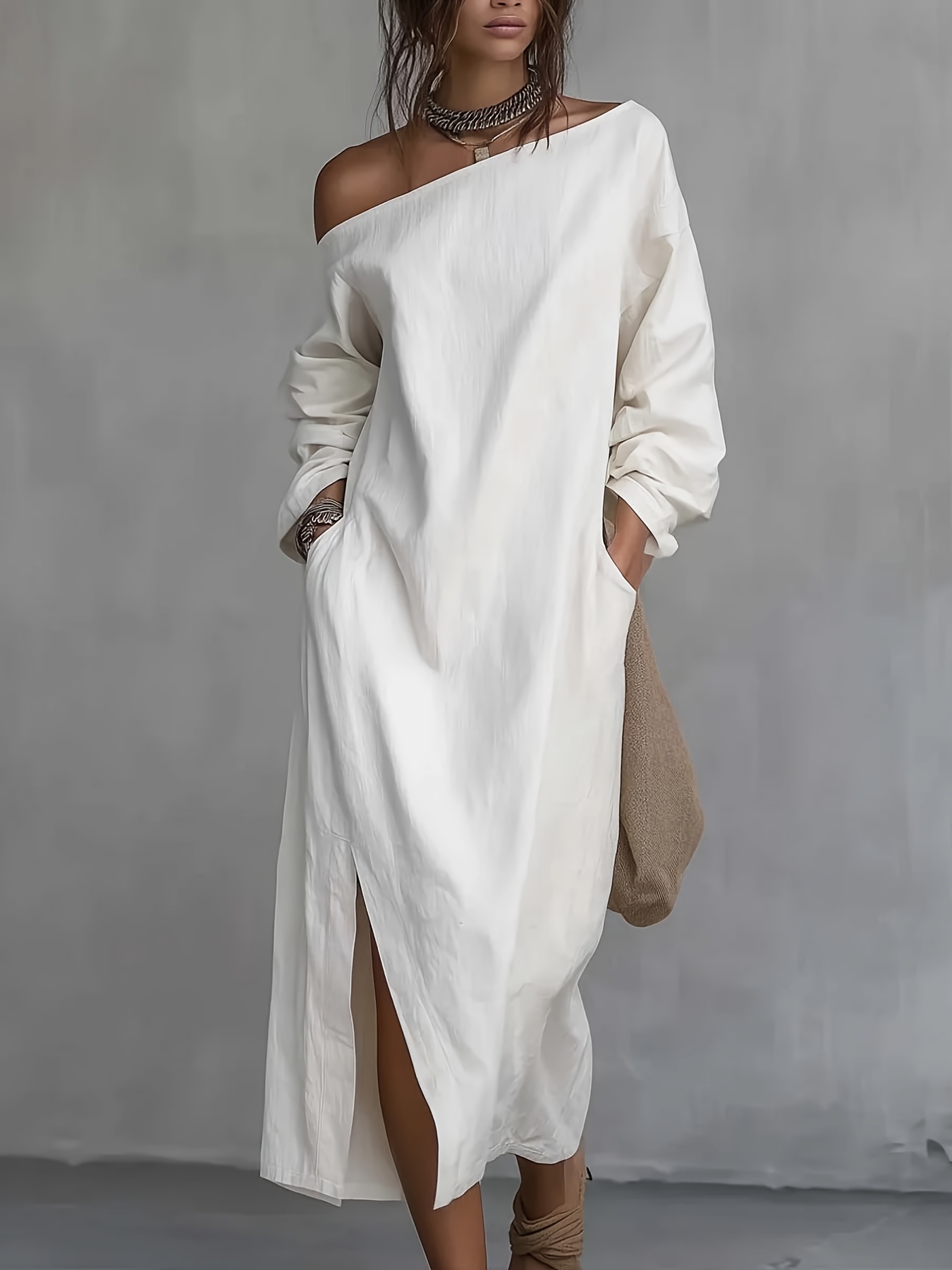 knee length dresses for ladies Nymph Bohemian Linen Maxi Dress main image 1