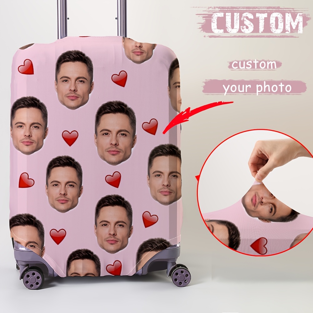 TEMU Customized Picture Suitcase Cover 18-32 Inch Flexible Suitcase Cover Suitable For 18-32 Inch Suitcase Personalized Custom Suitcase Cover