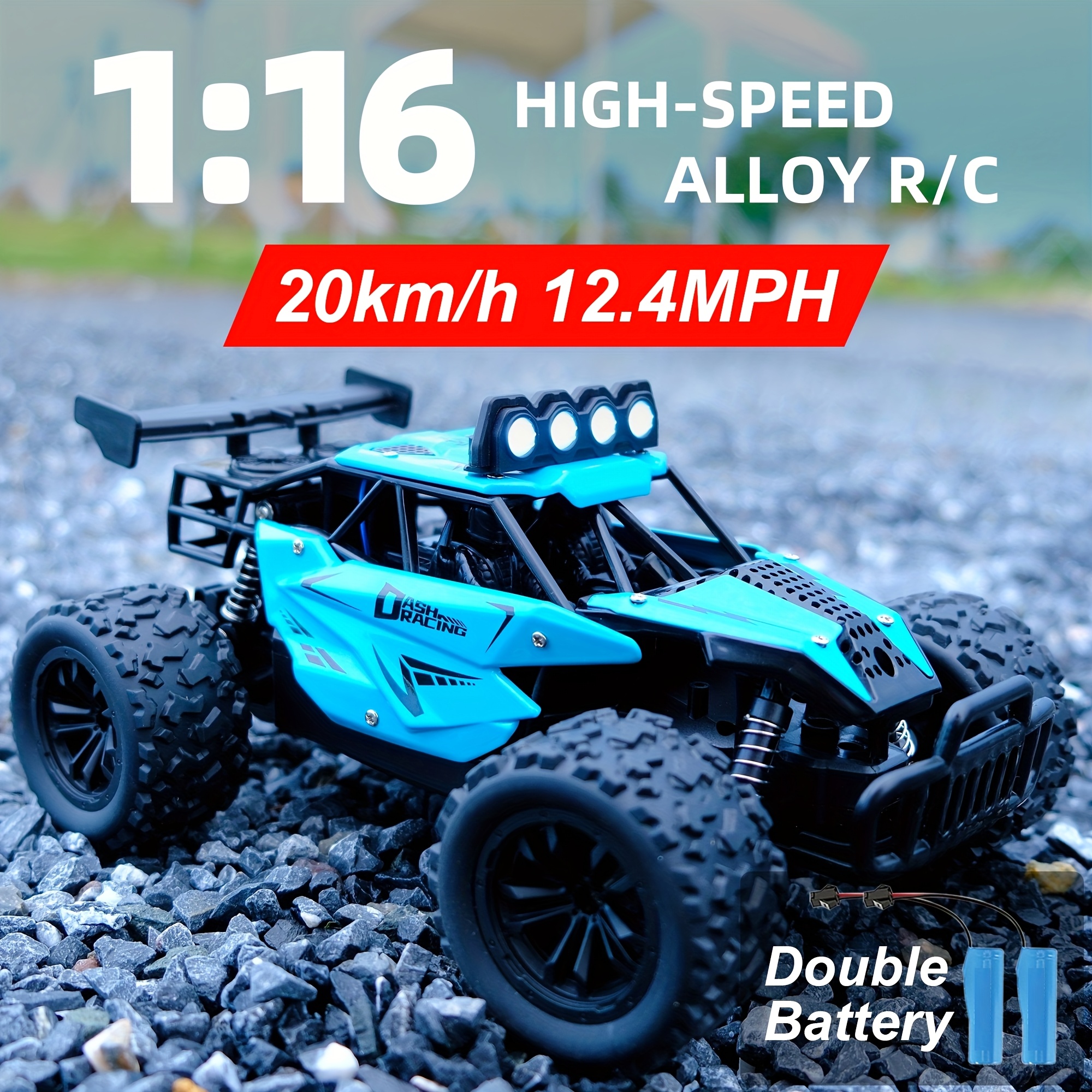 K.K 1:16 2,4G Ferngesteuerte Autos, Legierungskarosserie, größere Scheinwerfer, hohe Geschwindigkeit bis zu 20 km/h, Spielzeit bis zu 50 Minuten mit zwei Akkus, Geschenke für Weihnachten, Halloween, Thanksgiving